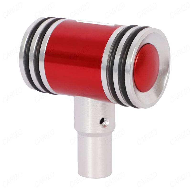 CARIZO Car 5 Speed Manual Transmission Gear Shift Knob Hammer Black & Red with 3 Adapters, Screws and Allen Key - Image 2