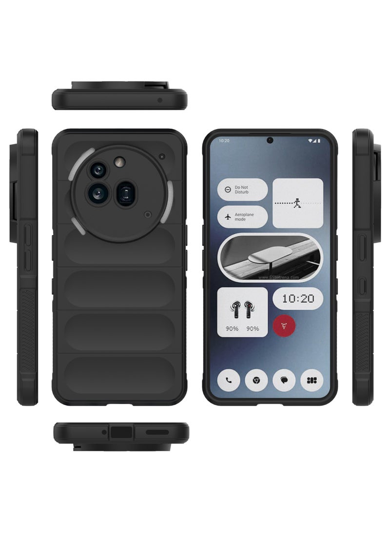 جراب فاخر لهاتف Nothing Phone 3A Pro | غطاء سيليكون فاخر مصمم خصيصًا لهاتف Nothing Phone 3A Pro | جراب Nothing Phone 3A Pro، حماية من الكاميرا والسقوط، غطاء خلفي رفيع واقٍ لهاتف Nothing Phone 3A Pro - أسود