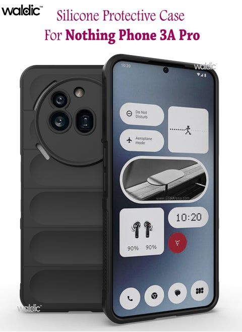 جراب فاخر لهاتف Nothing Phone 3A Pro | غطاء سيليكون فاخر مصمم خصيصًا لهاتف Nothing Phone 3A Pro | جراب Nothing Phone 3A Pro، حماية من الكاميرا والسقوط، غطاء خلفي رفيع واقٍ لهاتف Nothing Phone 3A Pro - أسود
