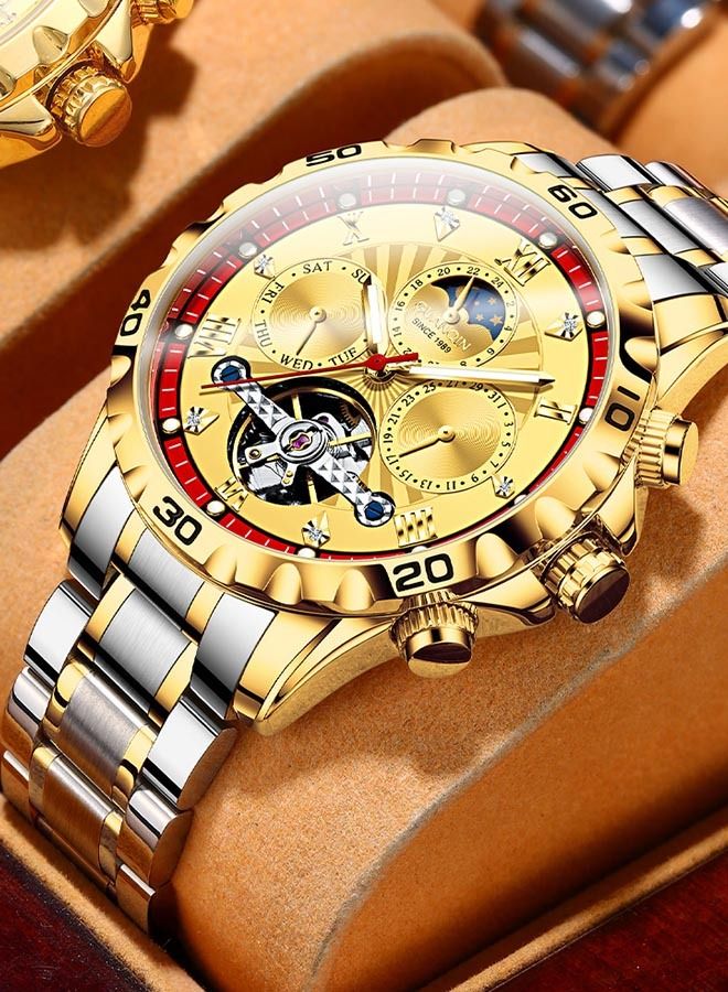 جوانكين ساعة يد كرونوغراف ستانلس ستيل مقاومة للماء للرجال - Image 2