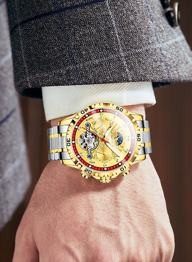 جوانكين ساعة يد كرونوغراف ستانلس ستيل مقاومة للماء للرجال - Image 3