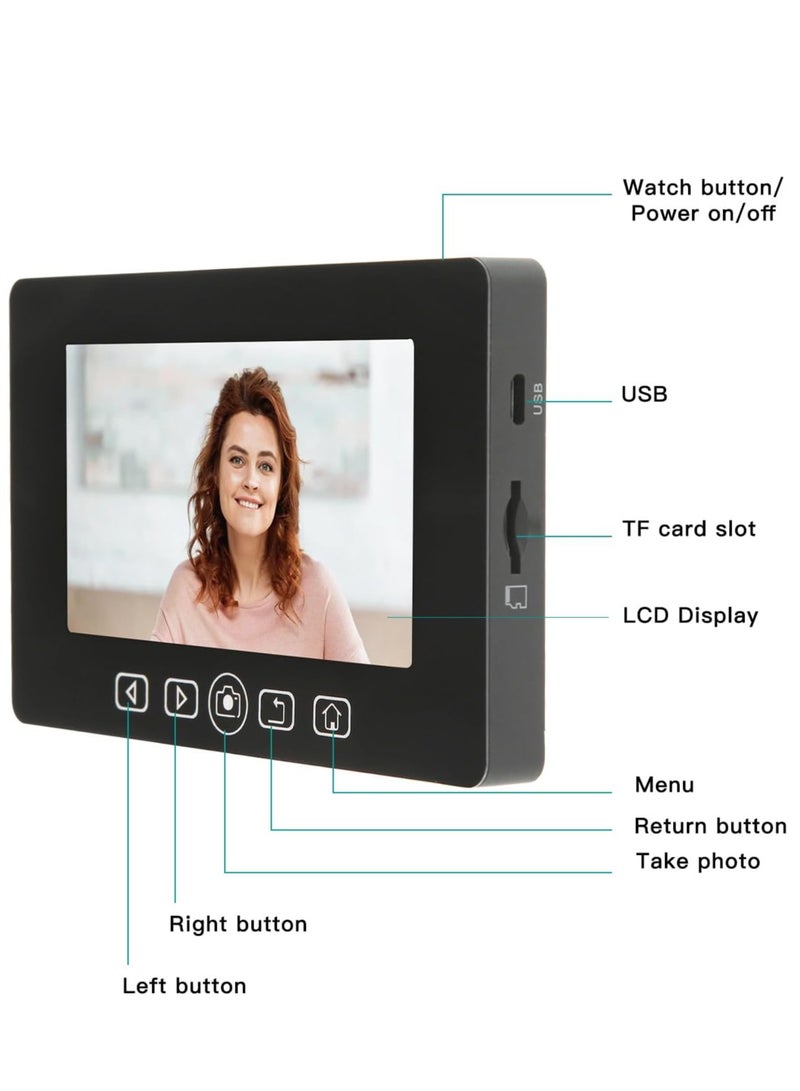 Digital Peephole Door Viewer - 4.3 Inch Screen, 90° Wide Angle, Home Security Peephole Camera, High-Strength Housing Door Viewer, Easy Installation for Apartment and Front Door - Image 4