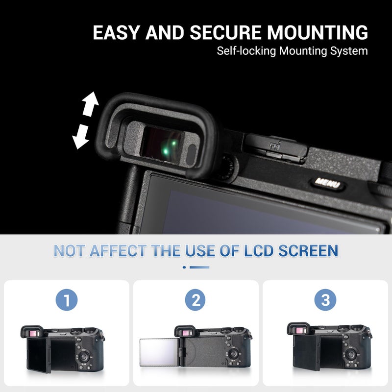 JJC كوب عين A6700، كوب عين FDA-EP20، عبوة 2 من كوب العين لعدسة الكاميرا من السيليكون الناعم لSony A6700، بديل لكوب عين Sony FDA-EP20 - Image 4