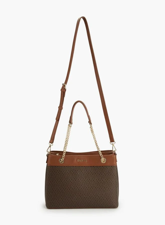 سيليست Monogram Print Tote Bag With Detachable Strap