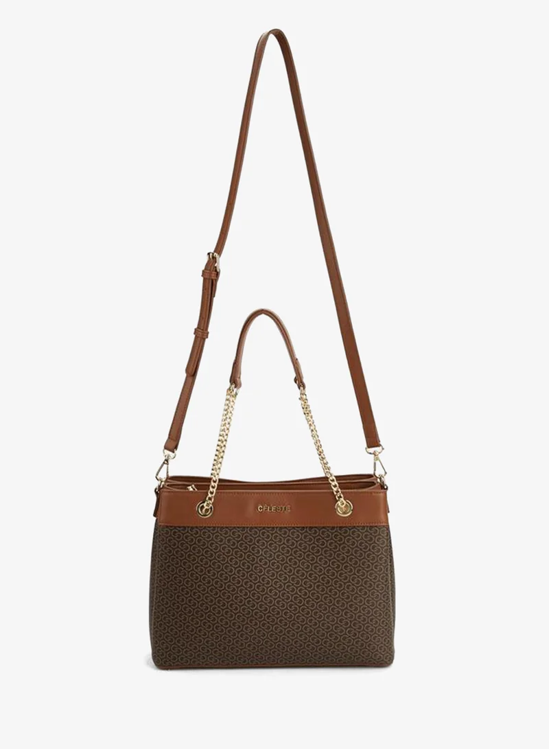 Celeste Monogram Print Tote Bag With Detachable Strap
