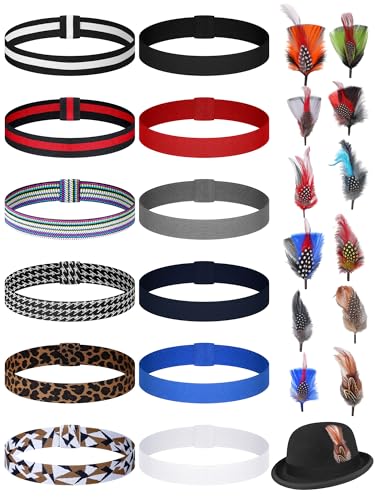 Breathffy 24 Pcs Hat Bands Decorative Feathers for Cowboy Panama Western Costume Headwear Women MenTrendy - Image 1