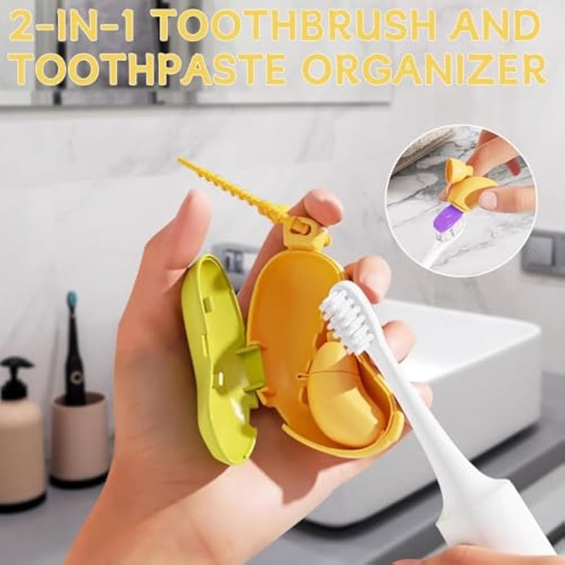 KASTWAVE Toothbrush Head Covers, 2 Pack Cute Fun Banana Pattern, Portable Reusable Toothbrush Head Cap, Suitable For Electric, Manual Toothbrushes, For Camping, Home, School, Travel, Travel Essentials - Image 2