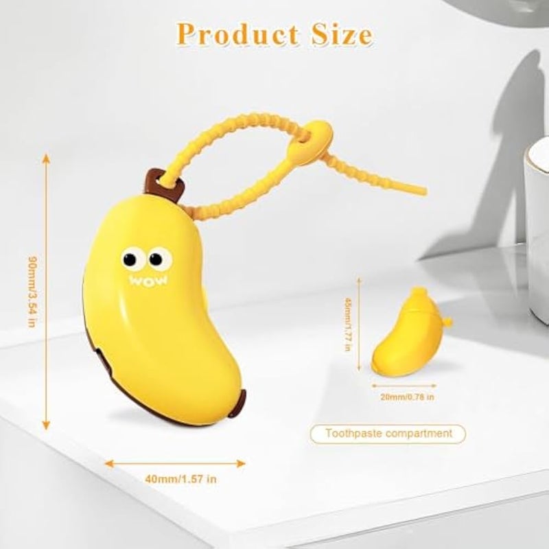 KASTWAVE Toothbrush Head Covers, 2 Pack Cute Fun Banana Pattern, Portable Reusable Toothbrush Head Cap, Suitable For Electric, Manual Toothbrushes, For Camping, Home, School, Travel, Travel Essentials - Image 5