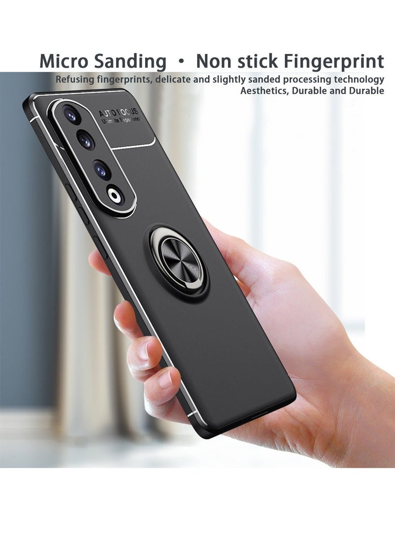 X-level Honor 90 Pro 5G Case Cover Protector Accessories with Magnetic Car Mount Magnetic Ring Holder Anti-Scratch Shockproof Phone Back Cover Durable Full Body Protection for Honor 90 Pro 5G - Image 2