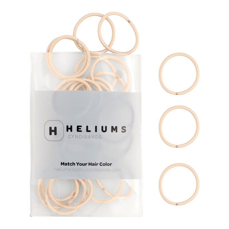 Heliums Small Hair Ties Beige Blonde No Damage Mini 1 Inch Reusable 2mm Elastics for Thin Hair and Kids Neutral Ponytail Holders 48 Count