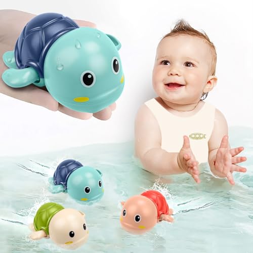 TOHIBEE Bath Toys 3 Pack Cute Swimming Turtle Bath Toy for Toddlers 13 New Born Baby Bathtub Water Toys Preschool Toddler Pool Toys - Image 1