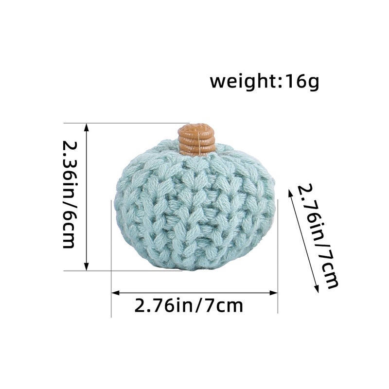 Knitted Pumpkin Decor DIY Handcrafted Party Props HH1-12 light blue 