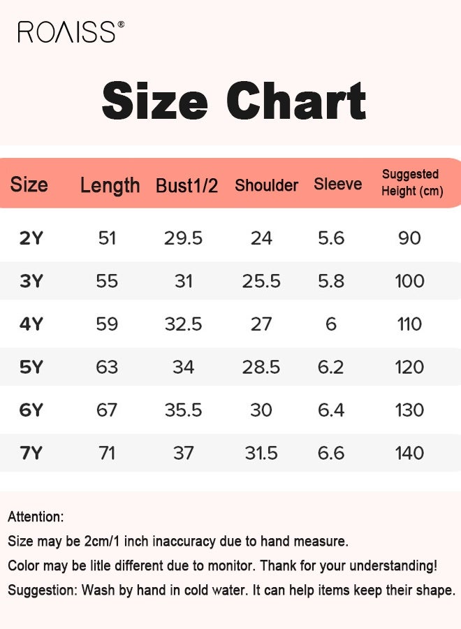 رويس فستان صيفي للبنات بنقوش رائعة وتصميم بأزرار، فستان جينز بأكمام مكشكشة، فستان كشكش بأكمام مكشكشة، فستان كاجوال أنيق للبنات الصغيرات، مناسب للارتداء اليومي أو في أي مناسبة - Image 4
