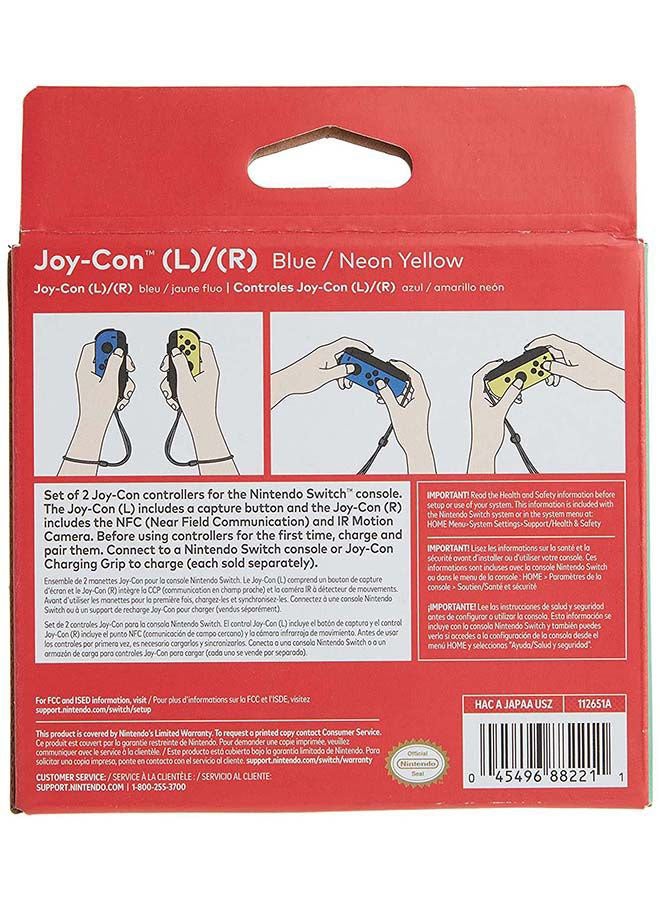 نينتندو وحدة تحكم لاسلكية Joy Cons لجهاز Nintendo Switch، وحدة تحكم بديلة L/R متوافقة مع Nintendo Switch - أصفر نيون/أزرق - Image 3