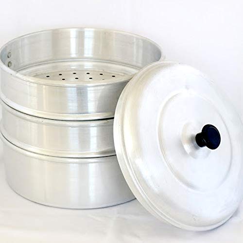KC Aluminium Momos Steamer 3 Tier Capacity 3 Liters Diameter 8 Inches Silver - Image 4