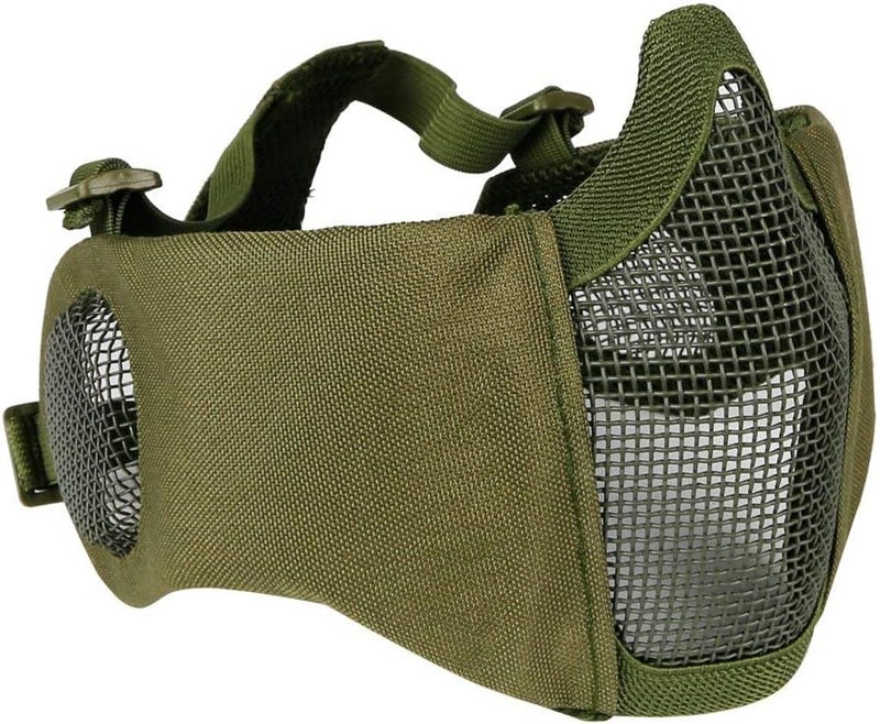 Aoutacc Foldable Airsoft Mesh Mask, Nylon Military Tactical Half Face Mesh Masks with Ear Cover Protection Adjustable CS Protective Lower Guardfor Mask CS Hunting Paintball Shooting - Image 1
