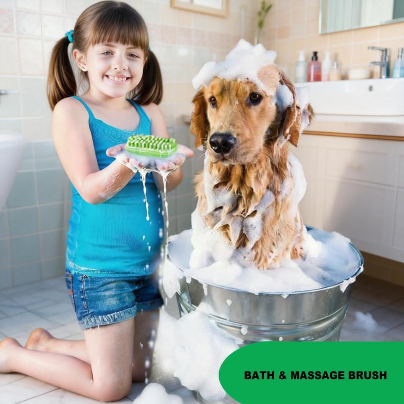 Metopets Rubber Curry Brush for Dog & Cat, Soft Curry Comb with Removable Screen, Pet Silicone Brush for Short & Long Hair, Use Wet as Bath Scrubber or Dry for Grooming - Image 2