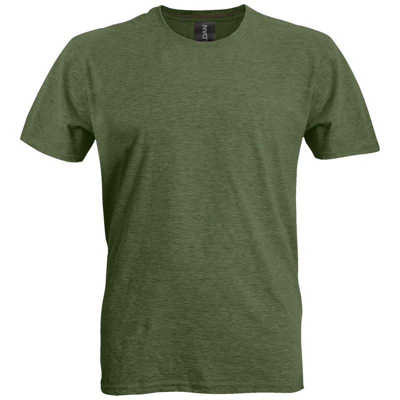 Gildan Adult Softstyle Cotton T-Shirt, Style G64000, Multipack, Heather Military (2-Pack), Large - Image 4