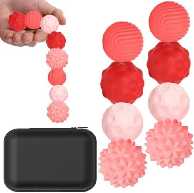 BUSOHA Silicone Fidget Balls - 4 Pack Fidget Toys Adults Sensory Toys Stress Balls for Adults Teens Gifts for Calming,Autism and ADHD  Office