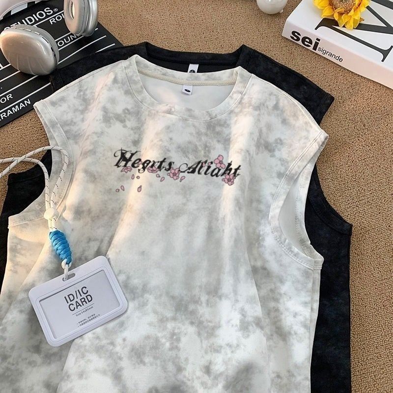 Youth Trendy Sleeveless Vest Tie-Dye Print Men's Tank Top - Image 1