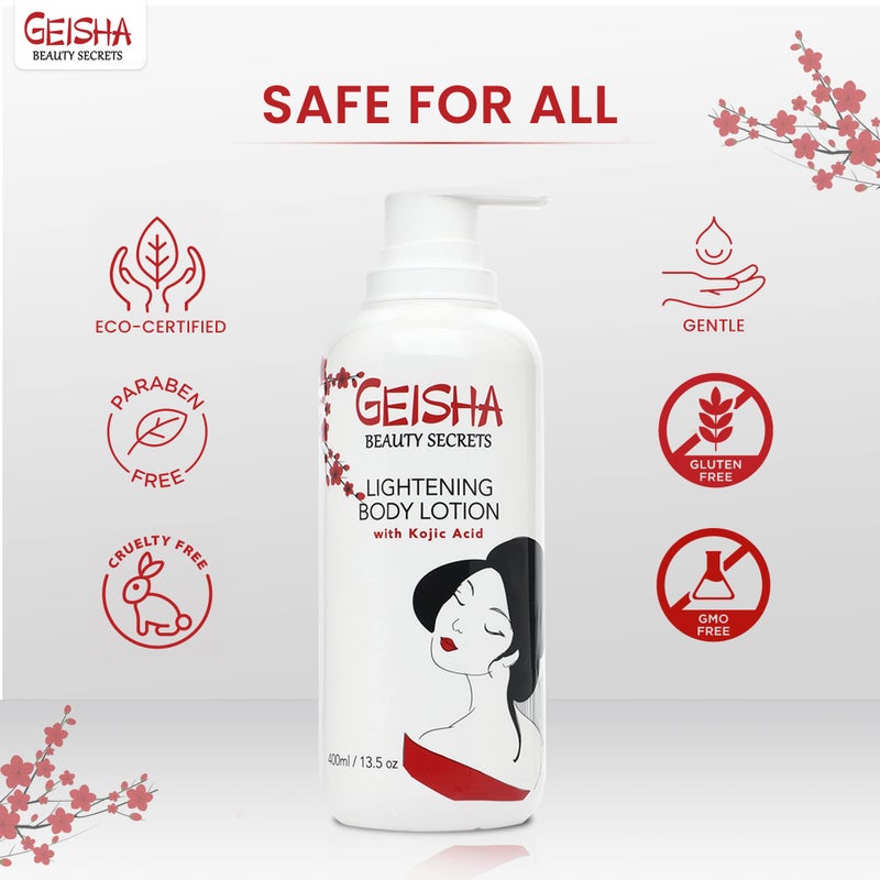 OMIC Geisha Kojic Acid Skin Brightening Body Cream - 13.5 fl oz / 400ml- Dark Spot Cream, Moisturiser, Uneven Skin Tone - Image 4
