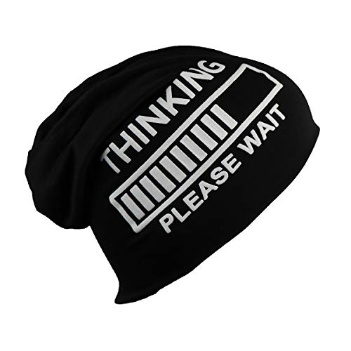 iSWEVEN Cotton Slouchy Beanie and Skull Cap for Summer, Winter, Autumn & Spring Season, Can be Used as a Helmet Cap Too - Free Size (7030A, Black) - Image 1