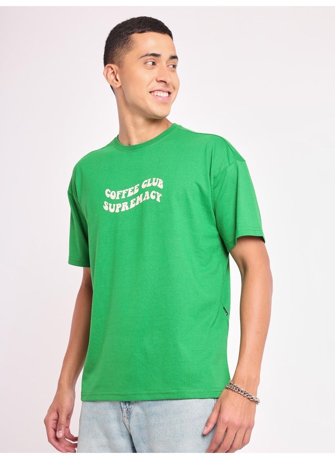 Beyoung Coffee Club Supremacy Printed Oversized T-shirt for Men  - Image 1