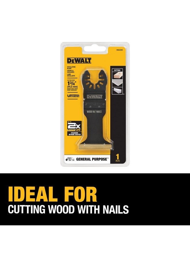 DEWALT DEWALT Oscillating Tool Blade for Wood with Nails, Wide, Titanium Nitride Coated (DWA4204), Black  - Image 4
