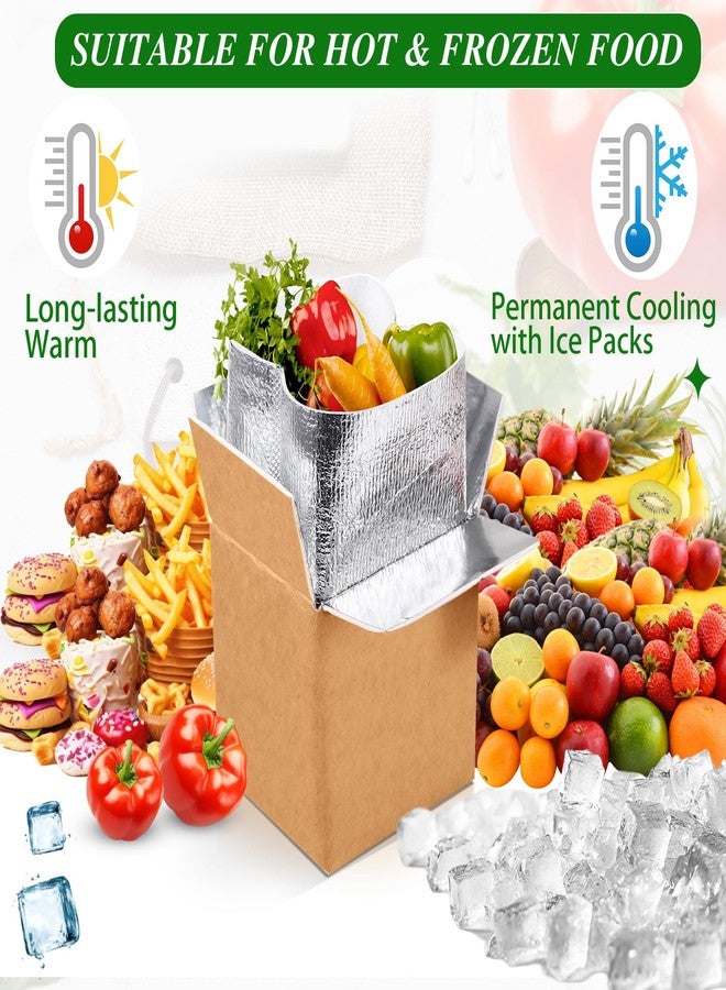Honoson 4 Pcs Thermal Insulated Shipping Boxes for Frozen Food with Ice Pack and Aluminum Foil Liner for Shipping Big Cold Pack Cooler Mailing Boxes for Moving Hot Frozen Food (6'' X 5'' X 6.5'') - Image 3