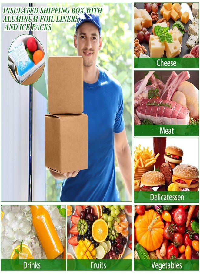 Honoson 4 Pcs Thermal Insulated Shipping Boxes for Frozen Food with Ice Pack and Aluminum Foil Liner for Shipping Big Cold Pack Cooler Mailing Boxes for Moving Hot Frozen Food (6'' X 5'' X 6.5'') - Image 4