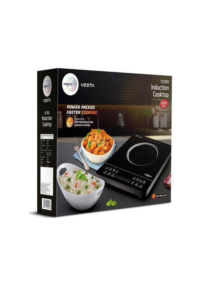 wipro Vesta Cic203 Radiant Induction Cooktop 2200W, Black - Image 5