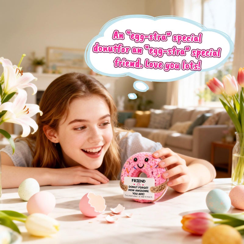 MBL Friend Birthday Gifts for Women - Funny Cute Inspirational Crochet Donut Easter Basket Stuffers Essentials Mothers Day Friendship Graduation Gifts for Female Bestfriend Best Friend Work Bestie BFF - Image 5