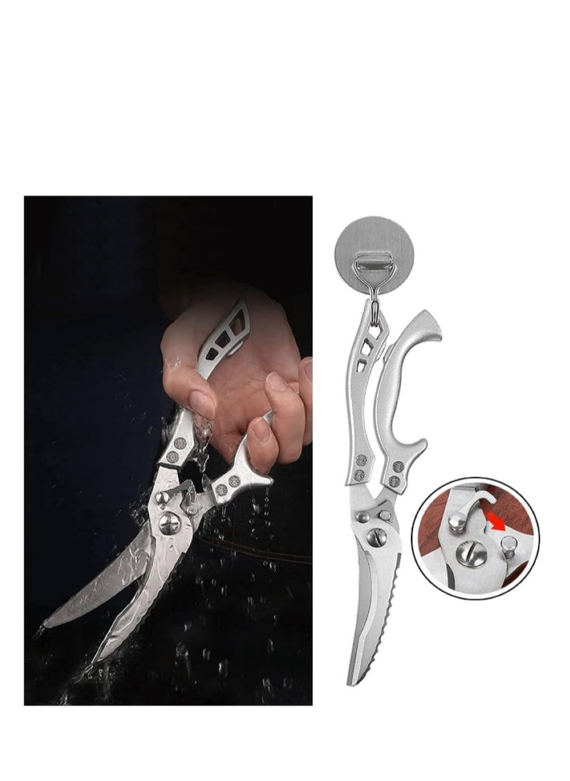 Generic Stainless Steel Meat Scissors, Bone Scissors, Meat Poultry Scissors, Stainless Steel Kitchen Scissors, Multi-Functional Scissors, Poultry Scissors for Meat, Chicken, Fish, Vegetables, Poultry  - Image 3