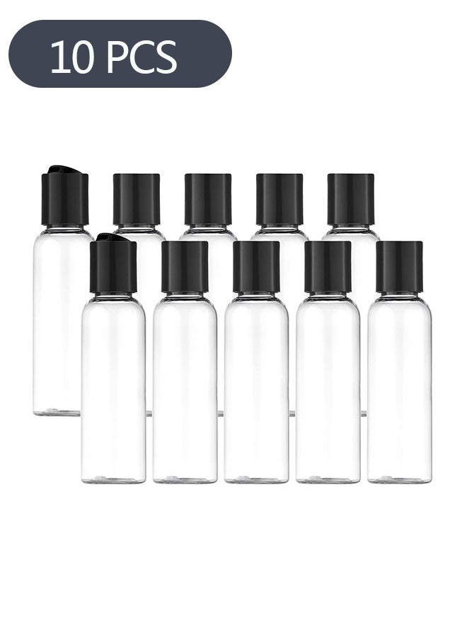 Ant - 10-Piece 100ML Clear Plastic Empty Bottles with Disc Top Flip Caps, Refillable Containers for Shampoo Lotions and More - Image 1