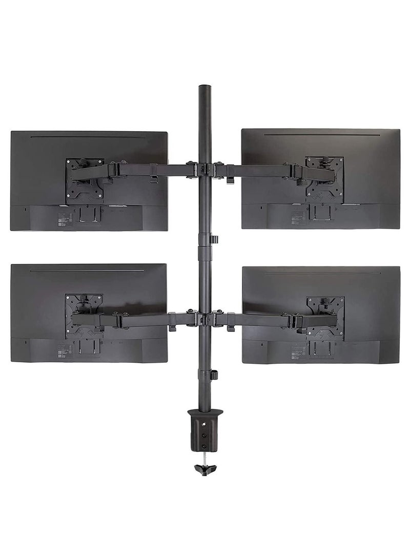 LED LCD Monitor Desk Mount Adjustable Stand Holder Heavy Duty for 4 Screens 18"-29" | Height Adjustable | Gaming | Trading | Video Editing - Image 3