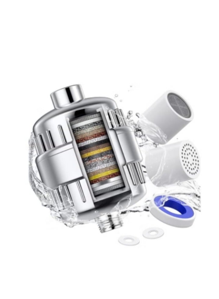 25 Stage Shower Filter-Shower Head Filter For Hard Water, (with 2 Replaceable Filter Cartridges) Remove Chlorine Fluoride Water Softener, Faucet Filter for Bathroom Kitchen Washroom - Image 2