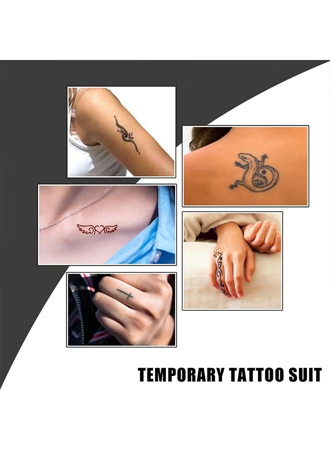 EELHOE Temporary Tattoo Suit, With 84 Pieces Self-Adhesive Tattoo Template Set, Temporary Tattoo Ink 3 Bottles, 3 Colors For Art Drawing Women Men Kids DIY Art Painting - Image 5