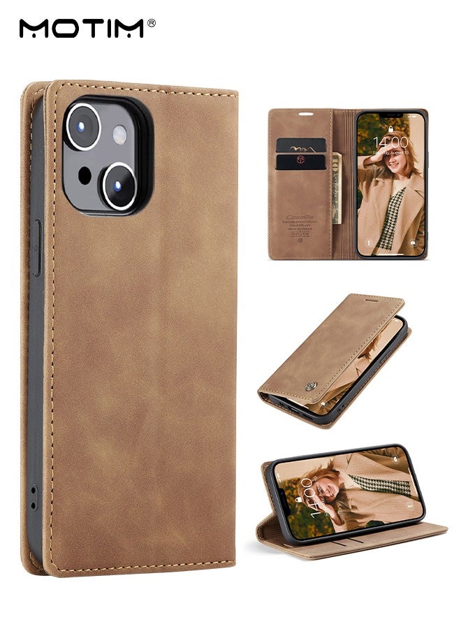 Motim iPhone 15 Plus Case, Premium Leather Wallet Phone Case with Card Holder, Anti-Drop Phone Protective Case, Shockproof Case Cover, iPhone 15 Plus Case with Stand  - Image 1