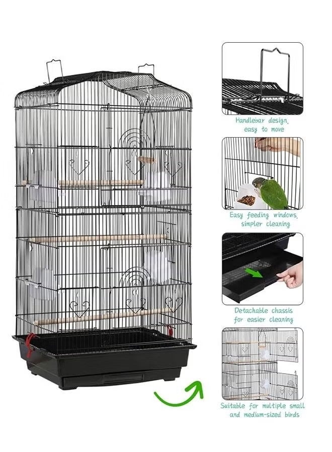 Occuwzz Metal Bird Cage The Versatile Parrot Cage is Made of A Durable Steel Wire Frame - Image 3