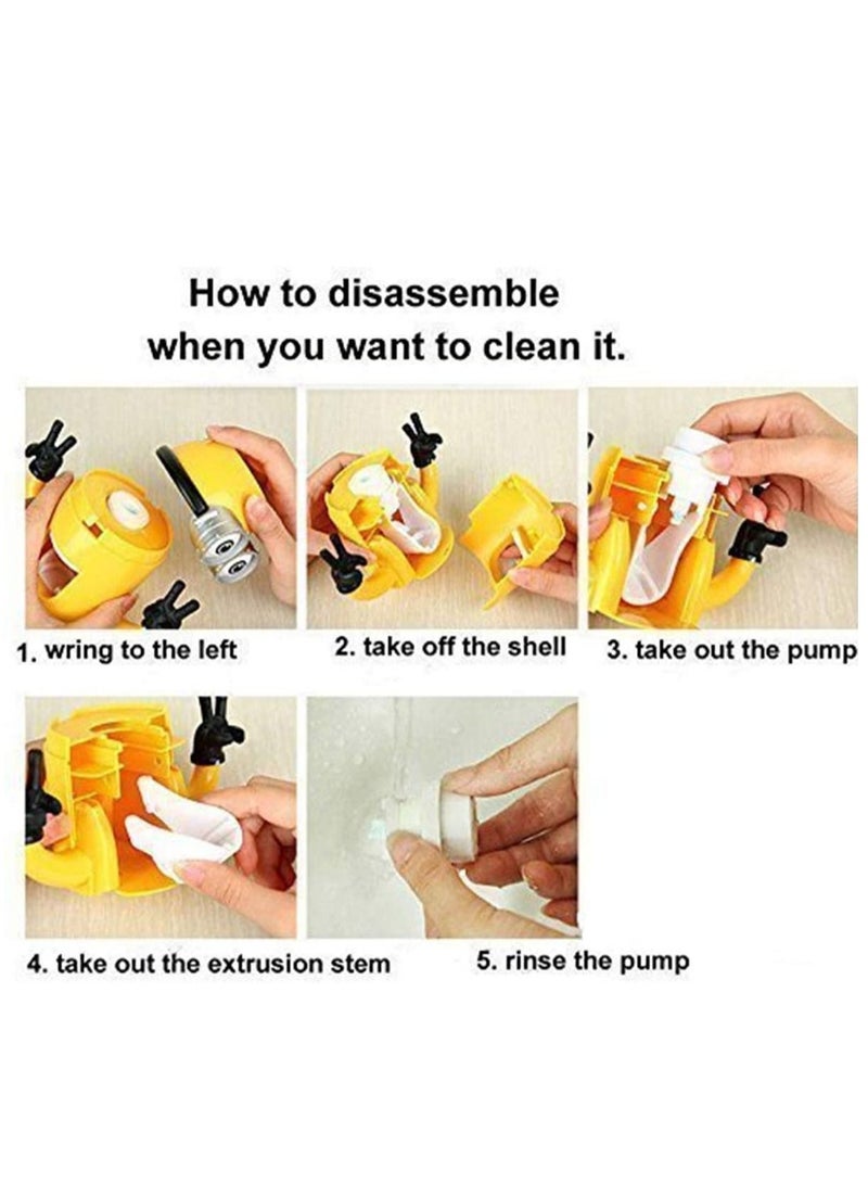 Automatic Cartoon Toothpaste Dispenser Toothbrush Holder for Bathroom / Toothbrush Holder Wall Mount Yellow - Image 5