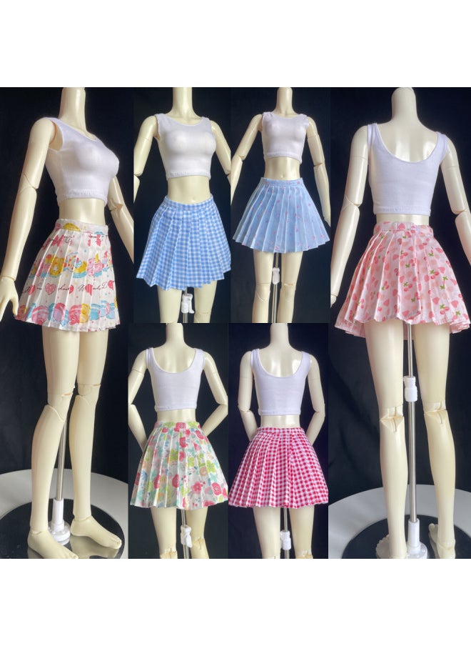Generic - 1\3bjd Handmade Doll Ye Loli 60CM Doll Fashion Casual Clothes Vest Pleated Skirt-Color:1 Little Love-shaped Skirt-Height:3 Minutes Bjd Size (same As 3 Minutes) - Image 1