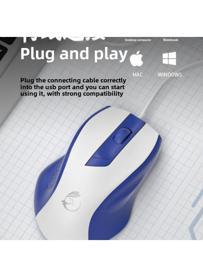 Wired Mouse Mute Silent Office Desktop Laptop Computer Game Home USB Universal For Boys And Girls-Color:Elegant Black + Mouse Pad 【silent on♡Comfortable And Skin-friendly Grip♡Line Length 1.5m】-Interface:Official Standard - Image 4