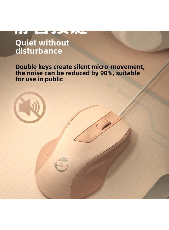 Wired Mouse Mute Silent Office Desktop Laptop Computer Game Home USB Universal For Boys And Girls-Color:Elegant Black + Mouse Pad 【silent on♡Comfortable And Skin-friendly Grip♡Line Length 1.5m】-Interface:Official Standard - Image 3