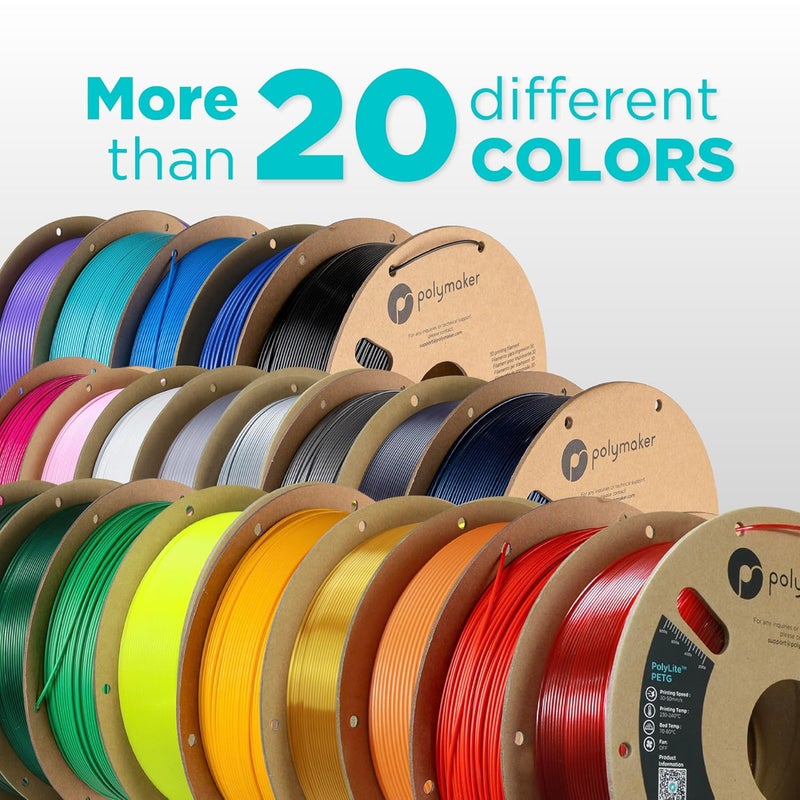 polymaker PETG Filament 1.75mm 1kg Green 3D Printer Filament, PolyLite PETG 3D Printing Filament 1.75mm, Dimensional Accuracy +/- 0.03mm, Print with Most 3D Printers - Image 3