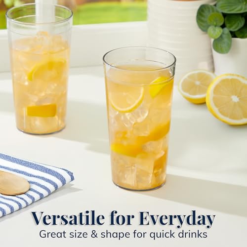 US Acrylic Cafe Plastic Reusable Tumblers (Set of 16) 20-ounce Water Cups in Clear | Value Set of Restaurant Style Drinking Glasses, Stackable, BPA-free, Made in the USA | Top-rack Dishwasher Safe - Image 5