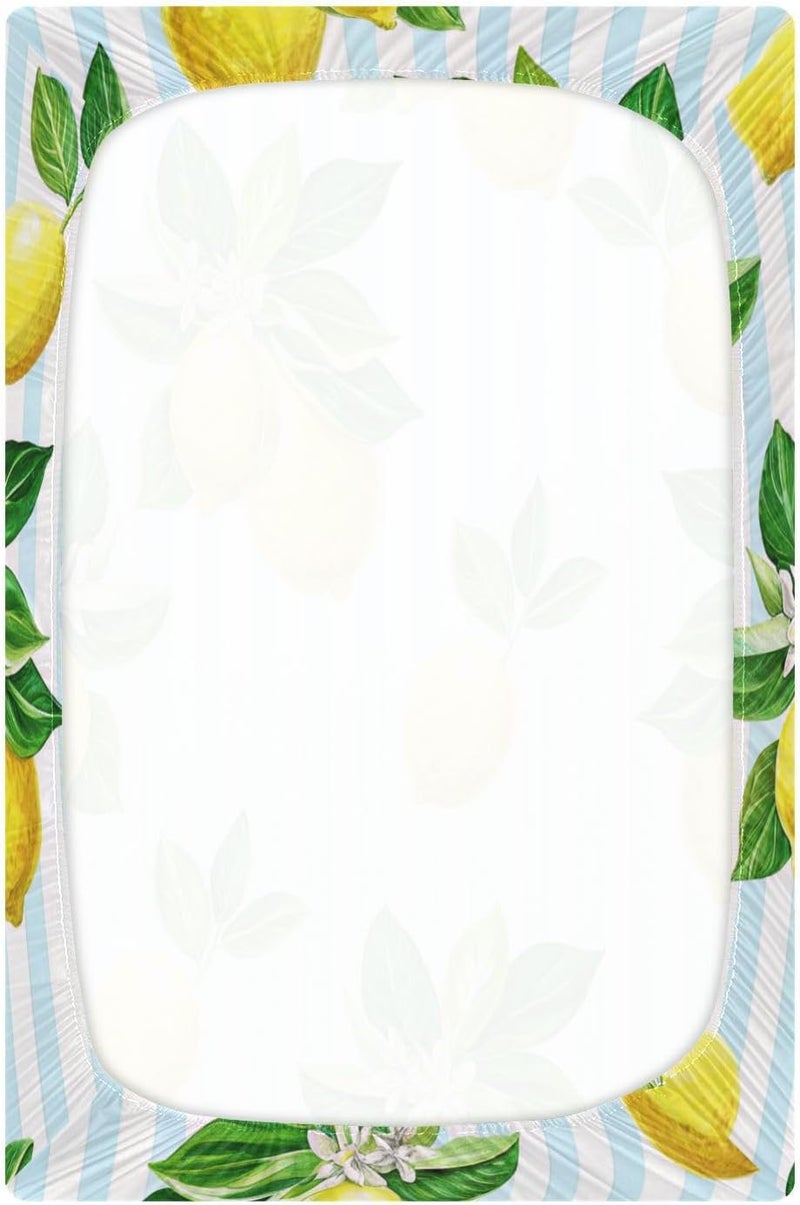 Lemon Crib Sheets for Boys Girls Ultra Soft Breathable Baby Crib Sheet Fitted Crib Sheets for Standard Size Crib and Toddler Mattresses, 39 x 27 Inch - Image 3