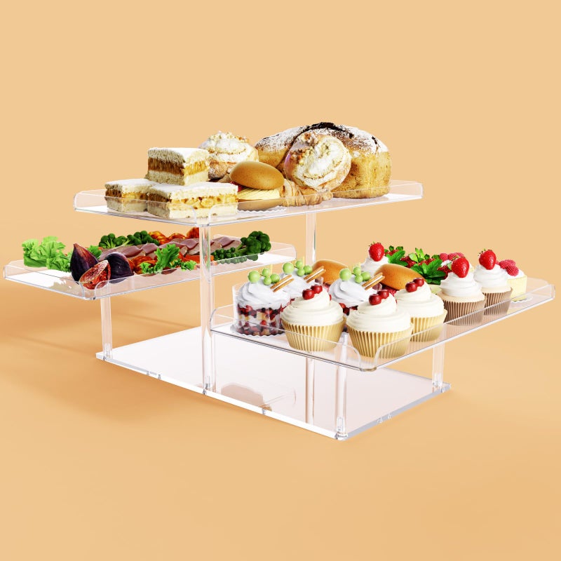 Bakzon Upgraded Dessert Table Display Set, Acrylic Cupcake Buffet Dessert Risers Stands, Tier Serving Trays Holder for Weddings Baby Shower Tea Party - Image 2