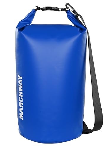 MARCHWAY Floating Waterproof Dry Bag Backpack 5L/10L/20L/30L/40L, Roll Top Sack Keeps Gear Dry for Kayaking, Rafting, Boating, Swimming, Camping, Hiking, Beach, Fishing (Dark Blue, 10L) - Image 1