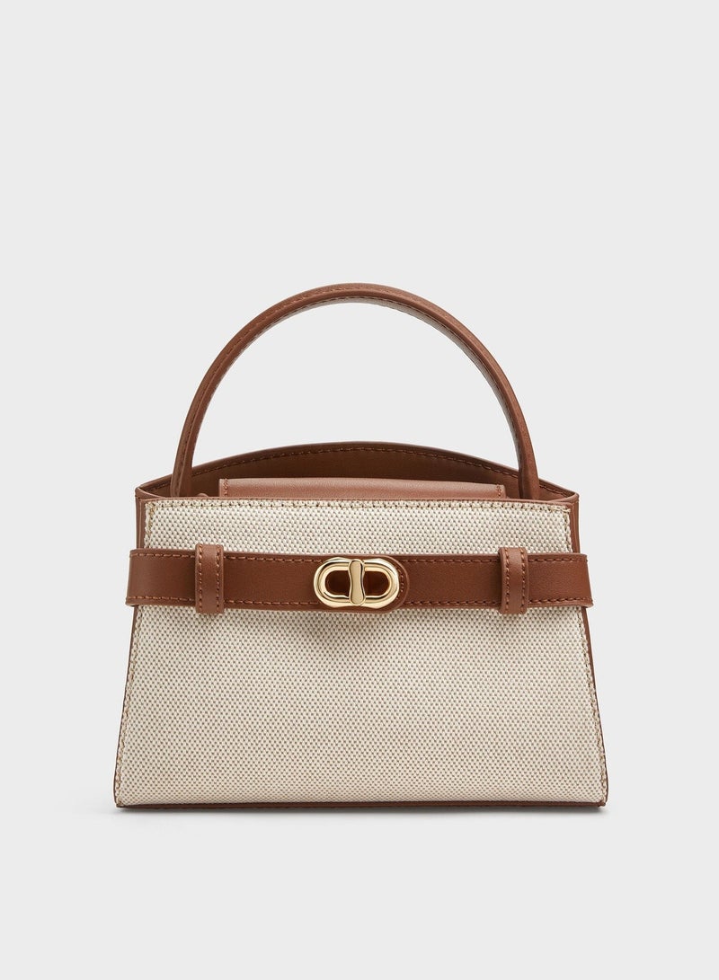 Charles & Keith Metal Buckle Strap Tote Shoulder Bag - Image 1