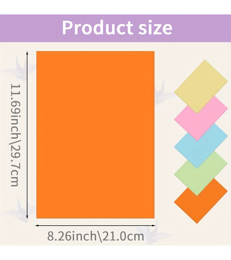 150PCS A4 Light Colored Printing Paper 70 GSM Smooth Office Copy Paper For DIY Origami Painting Writing Art Projects - Image 2